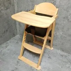 【美品】KATOJI 木製ハイチェア クッション付　22500　ナチュラル