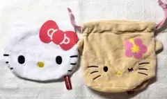 ハローキティ フェイス巾着＆ポーチコレクション シープラ限定 日焼けキティ