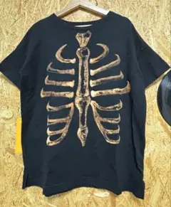 【一点物】最終価格　骨格デザイン Tシャツブリーチ加工 漂白アート　漂白ペイント