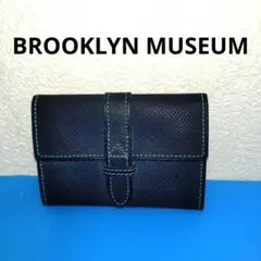 BROOKLYN MUSEUM フレンチカーフ　ベルトカードケース　インクブルー