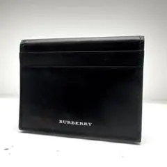 BURBERRY カードケース パスケース 定期入れ　レザー ブラック