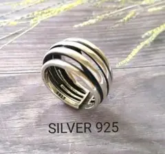 シルバー 4連リング フリーサイズ S 925 ミニ巾着袋u0026ミニクロス付き 新品