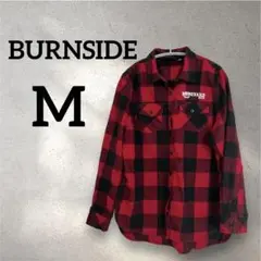 BURNSIDE 【M】赤チェック 長袖シャツ