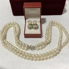 パールネックレス　イヤリングセット　l