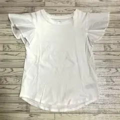 GAP フリル袖 ホワイト Tシャツ　半袖　レディース　キッズ　160㎝