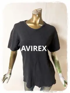 ☘️T18779☘️AVIREX 半袖 Tシャツ ミニワッフル Vネック 無地 M
