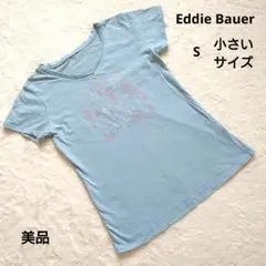美品 EddieBauer エディバウアー ブルー Tシャツ S 小さいサイズ