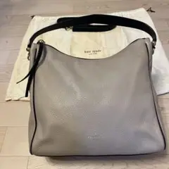 kate spade グレー レザー ショルダーバッグ