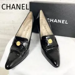 CHANEL シャネル パンプス ヒール ココマーク パテントレザー エナメル