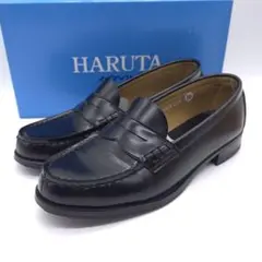 美品 HARUTA ハルタ コインローファー 23.5cm ブラック 4514