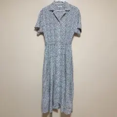 ローリーズファーム　白　花柄シャツワンピース