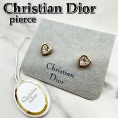 美品☆Christian Diorピアス ハート ストーン ゴールド