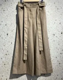 TO BE CHIC ベルテッドパンツ　トゥービーシック　ベージュ　レディース