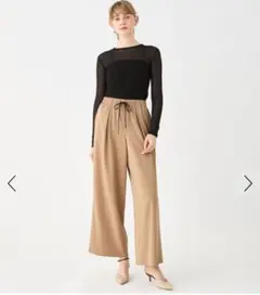 美品 Ballsey ストレッチ イージーセミワイドパンツ ベージュ 36