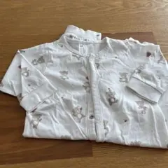 H&M クマ柄 ロンパース ホワイト