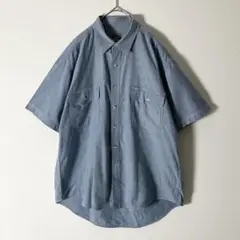 【希少・一点物】オールドユニクロ シャンブレーシャツ　半袖シャツ XLサイズ