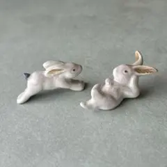 うさぎ 2匹 箸置き 置物 陶磁器製