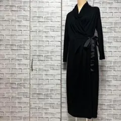 OJOu オジョウ ロングワンピース ラップワンピース 黒 ブラック