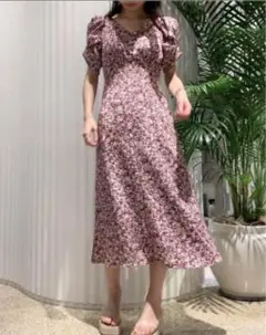 snidel バリエーションプリントパフスリワンピース