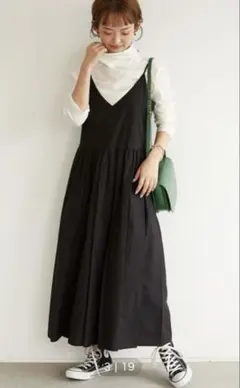 【美品】スローブイエナ タフタタックギャザーキャミワンピース
