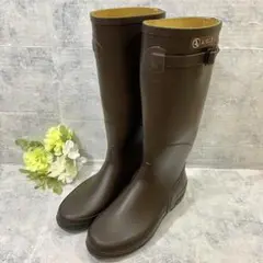 AIGLE ロングブーツ レインブーツ ブラウン 37サイズ 23.5cm