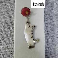 七宝焼 猫 ブローチ ① ピンバッチ