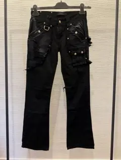00s midas denim panel cargo flare pants