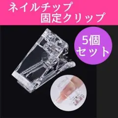 ネイル チップ 固定 クリップ 5個 透明 ポリジェル セルフ アート アクリル