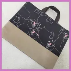 羊ブラック　レッスンバッグ　絵本袋　入学入園　ハンドメイド