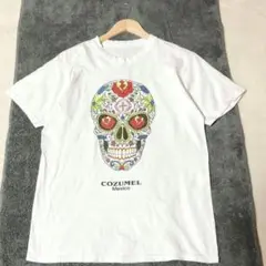 USA古着 アメリカ古着 F スカル 髑髏 F 白 E337