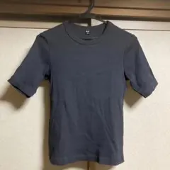 ユニクロ　リブクルーネックT GLAY