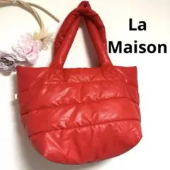 La Maison レッド キルティングトートバッグ