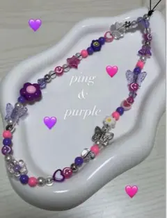 セール中‼️ビーズストラップ 携帯ストラップ♡