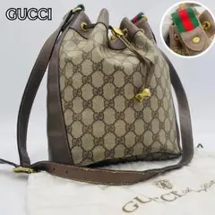 希少✨GUCCI OLD アクセコ 巾着ショルダーバッグ シェリーライン