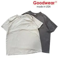 2枚セット！USA製【GOODWEAR】ポケットTee ブラウン　ベージュ