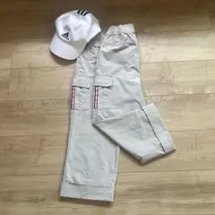 ☆美品☆ルコックスポルティフゴルフ カーゴパンツM 七分丈グレー