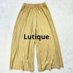 【Lutique】 L プリーツ ワイドパンツ イージーパンツ　　薄手　夏