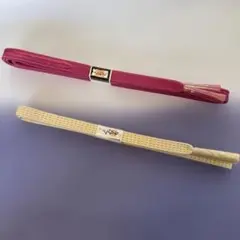 ピンクとクリーム色の帯締め