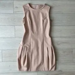 DAISYLINFOXEYピンクベージュワンピースドレスクレープタック