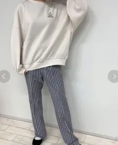 INGNI ギンガムセミフレアパンツ
