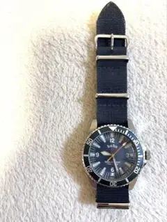 HRM ダイバーズウォッチ ブラックナイロンストラップ