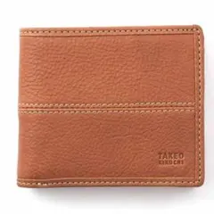 【新品未使用】TAKEO KIKUCHI タケオキクチ 牛革 二つ折り財布 箱付