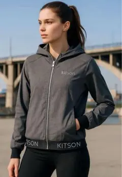 【美品】kitson ジップアップパーカー レディース Mサイズ グレー