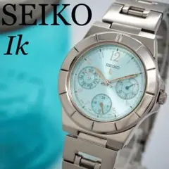 76 SEIKO 時計　lk ルキア 3点カレンダー アイスブルー レディース