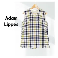 定価7万 ADAM LIPPES チェック織 シルク裏地 ブラウス M