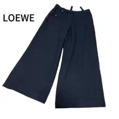 ロエベ LOEWE パンツ クロップドトラウザーズ　ブラック　ウール　金ボタン