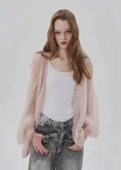 【THE TOE】Parasol mohair cardigan pink