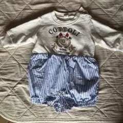 COTTOLI ストライプロンパース 70cm