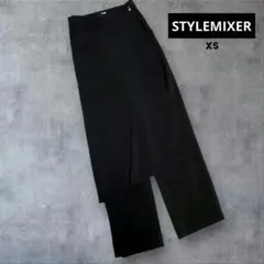 美品！　STYLEMIXER　フロントレイヤードパンツ　BLACK　XS