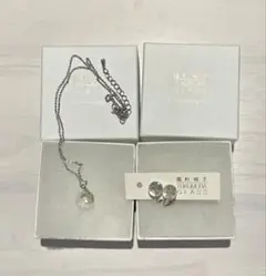 【未使用品】福村硝子プチシリーズ　ネックレス＆イヤリング　色パール